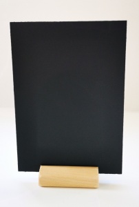 Tabletop chalkboard with beech stand